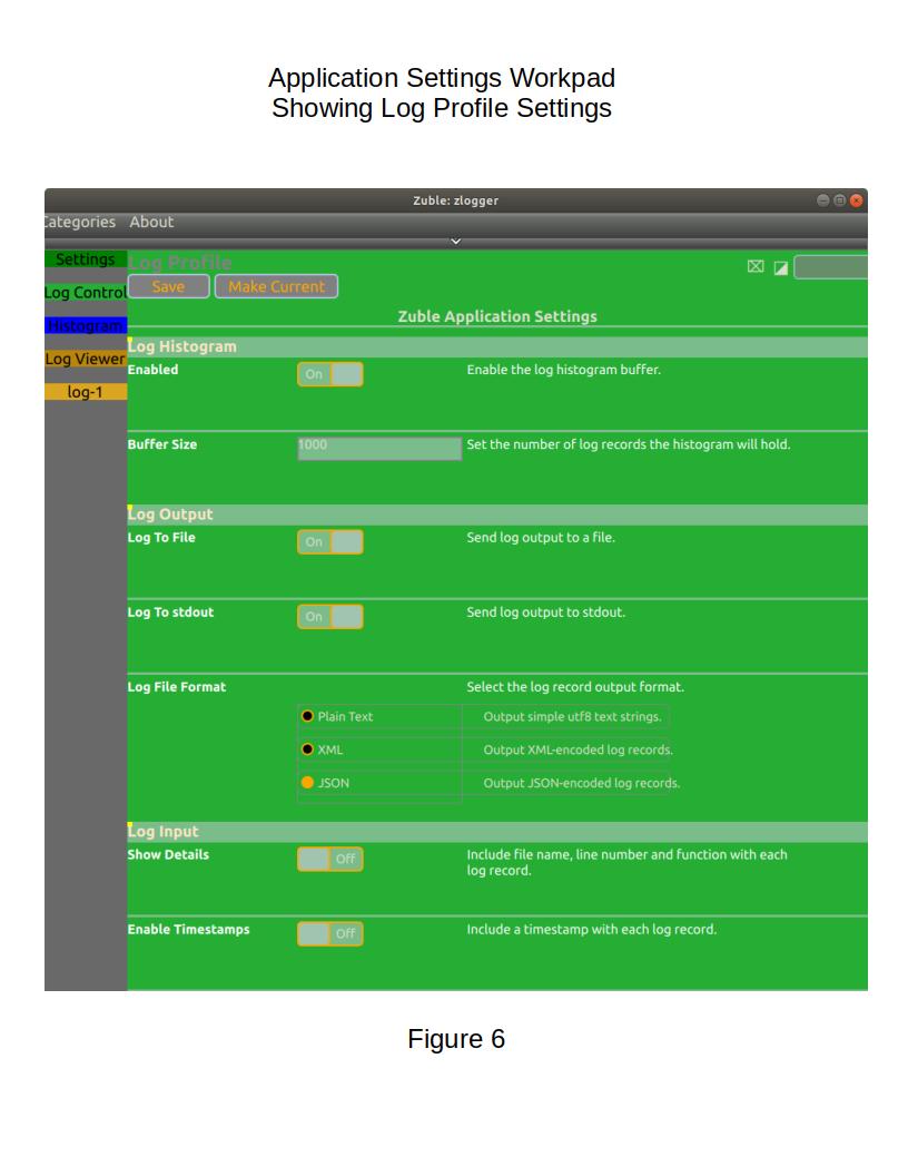 {Screenshot of Application Settings Workpad}